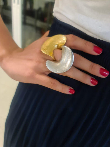 Anillo Luna Plana Plata